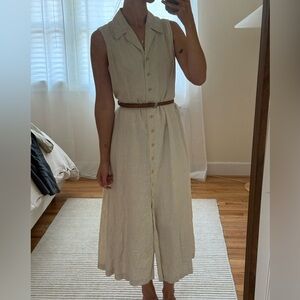 Linen Sleeveless button up Midi Dress